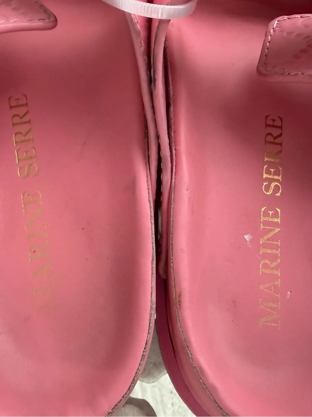 Marine Serre square toe slides
